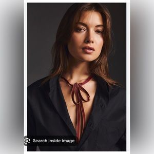 Anthropologie Skinny Bow Necktie Red